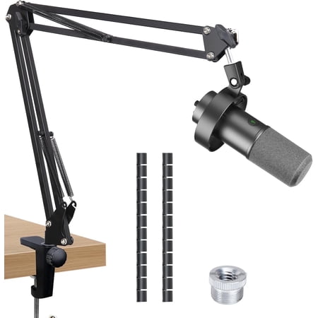 SUNMON Gaming Microphone Boom Arm Stand for FIFINE K688, AM8, A6T, T669, for Shure SM7B/MV7+/MV6, Adjustable Scissor Arm with Cable Management