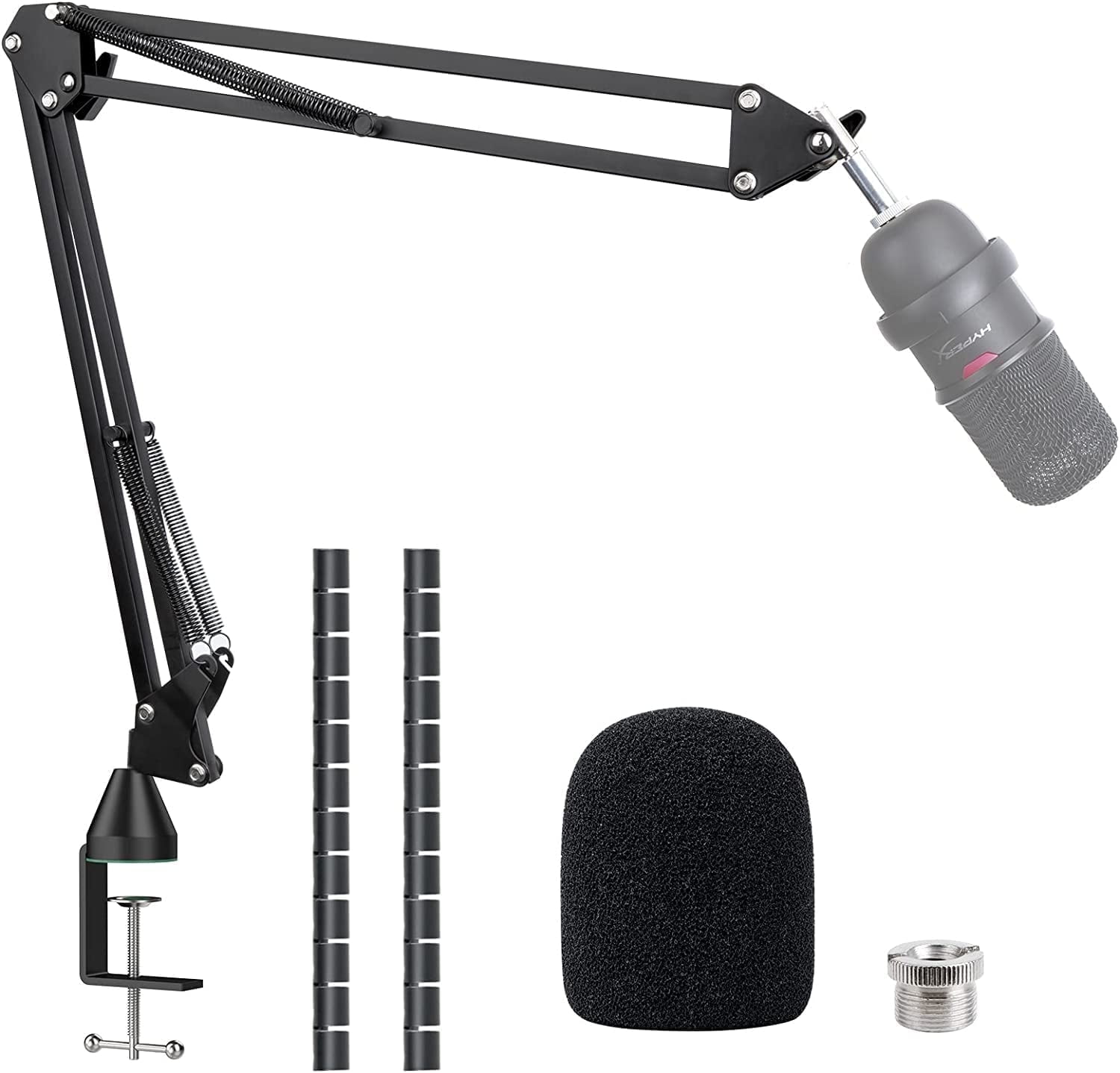 SUNMON SoloCast Boom arm for HyperX, Microphone Stand for SoloCast Mic Arm Upgrade C Desk Clamp, 2 Cable Ties
