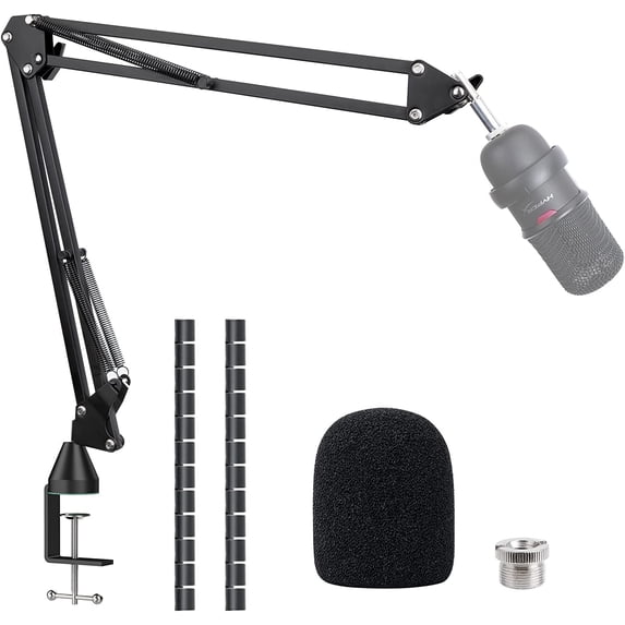 SUNMON SoloCast Gaming Microphone Stand for HyperX, Boom Arm for SoloCast – Mic Arm Upgrade C Desk Clamp, 2 Cable Ties