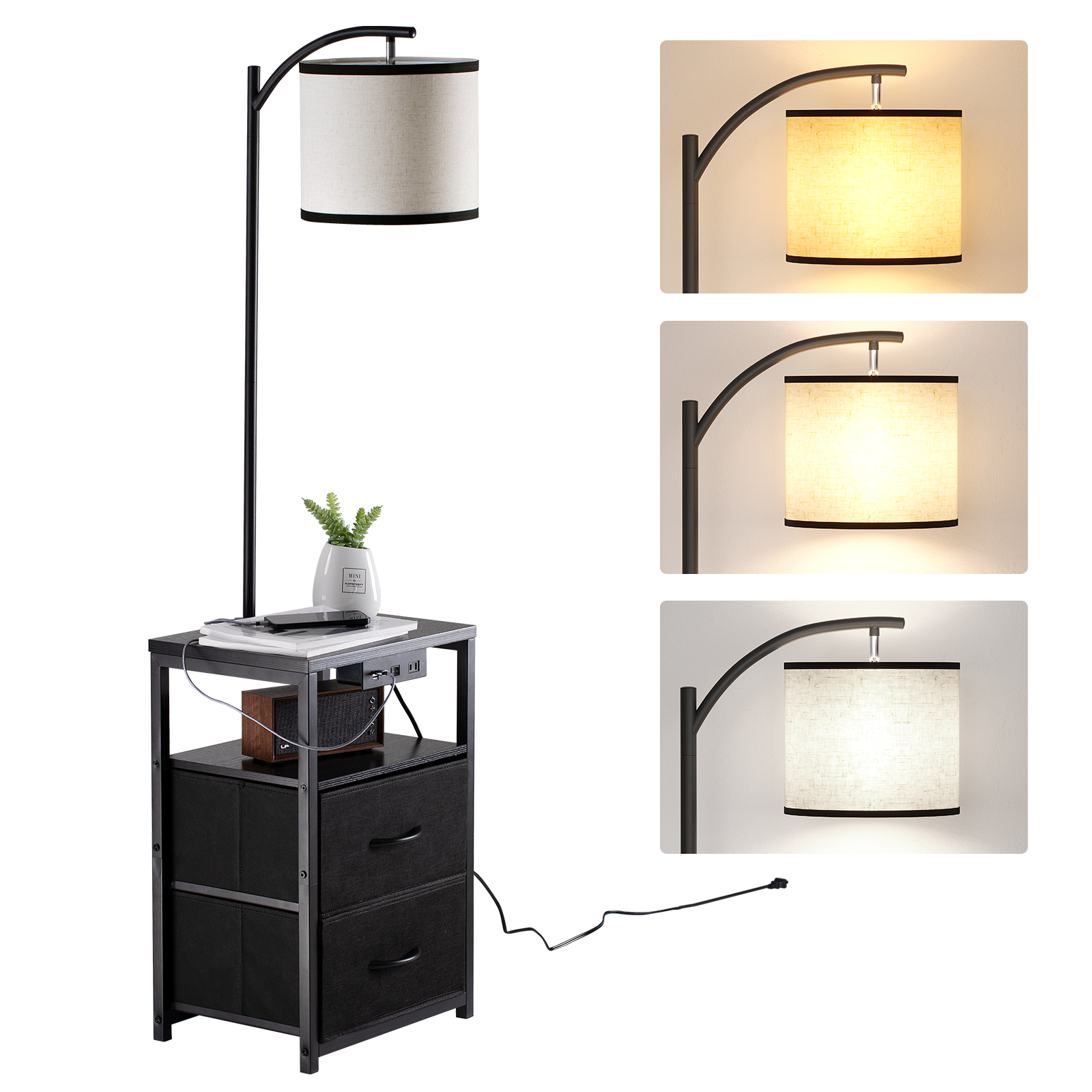 Better Homes & Gardens End Table Floor Lamp in Espresso Color