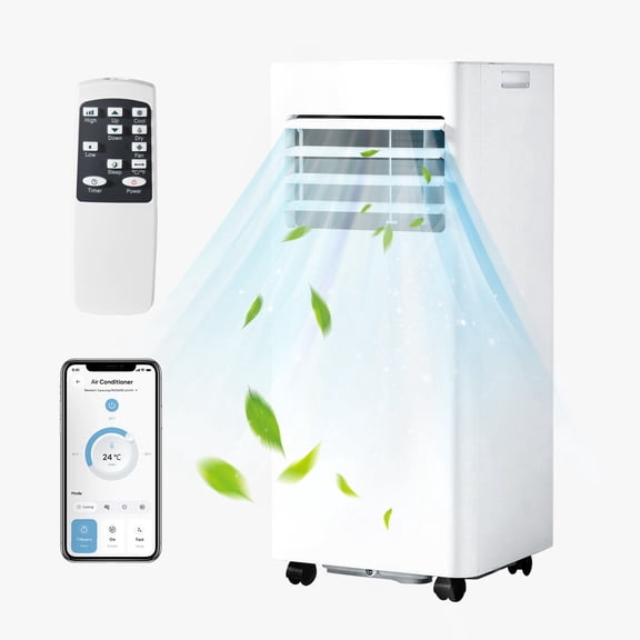 Dateyes 10000 BTU 4-in-1 Smart Portable Air Conditioner, Standing Cooling Unit with APP & Remote Control, Cooling, Dehumidifier & Fan Functions, 55dB Quiet Operation for Bedroom & Indoor Spaces
