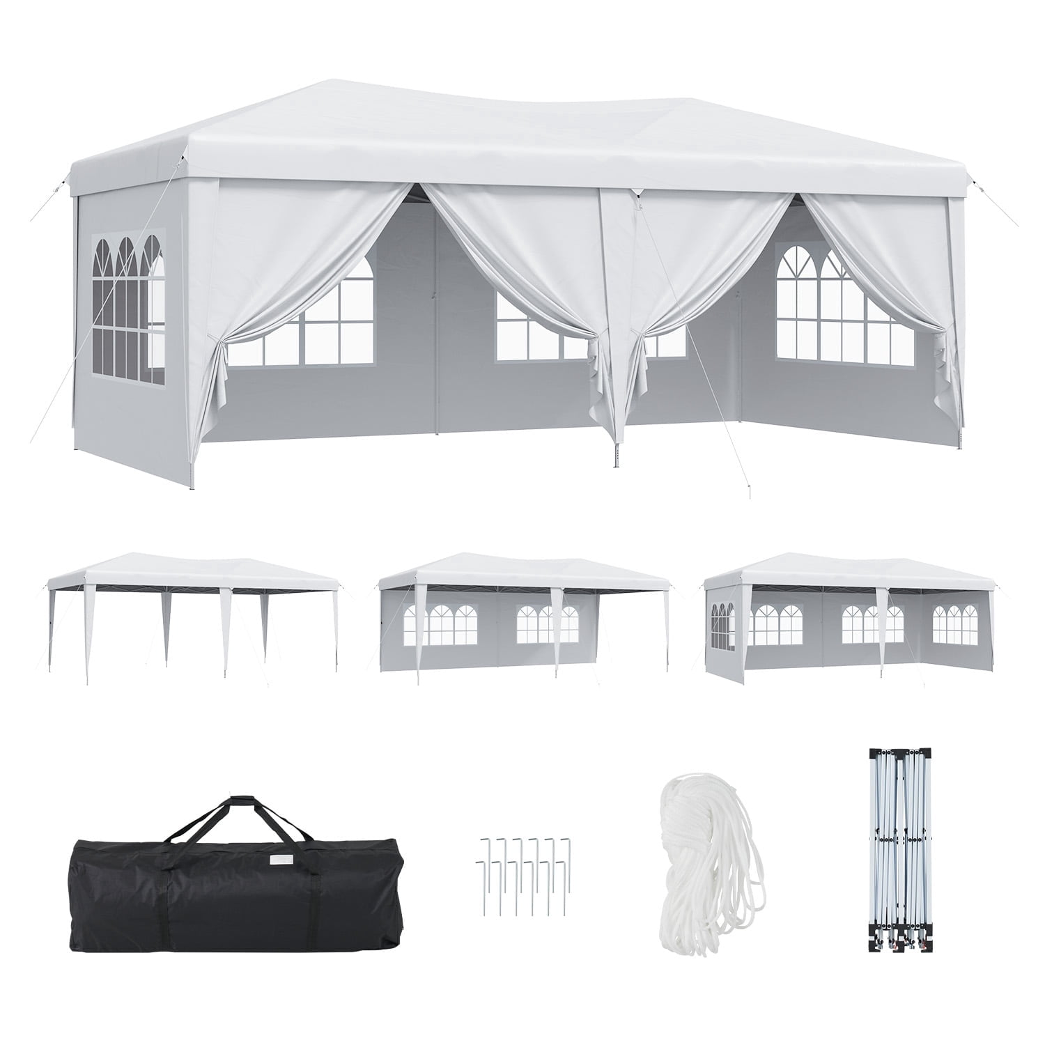 Coleman 10' x 10' Instant Straight Leg Canopy Gazebo with Added