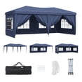 thumbnail image 1 of Sunmthink 10x20 Pop Up Canopy Tent, Waterproof Party Tent with 6 Removable Sidewalls, 3-Level Height Adjustable Event Tent, Instant Shelter for Wedding, Party, Commercial & Market Events,Blue, 1 of 9