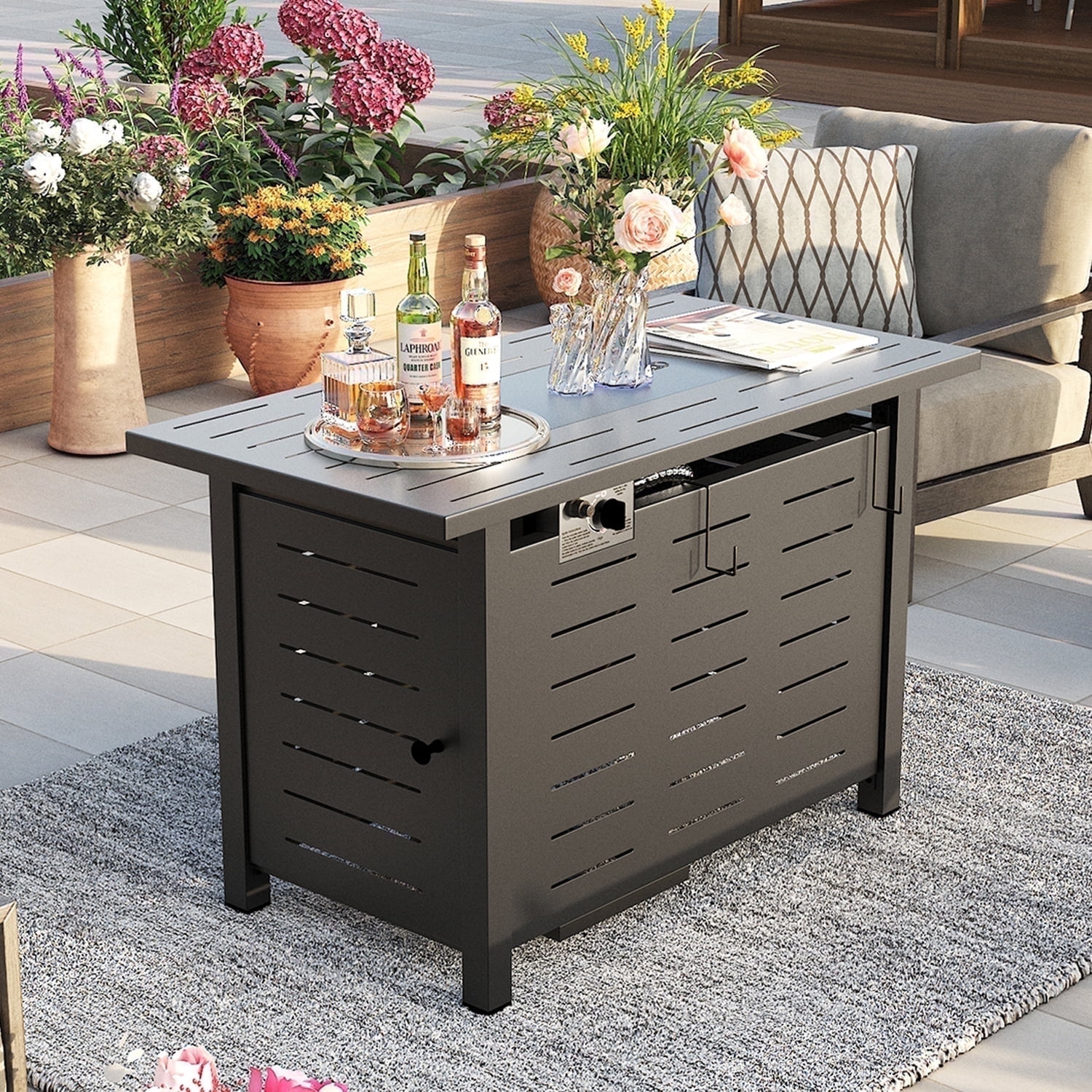Sunmthink 40" Propane Fire Pit Table, 50,000 