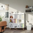 thumbnail image 1 of Sunmthink 8 Cube Storage Organizer, Open Bookcase Bookshelf, Wood Display Bookshelf, White, 1 of 7