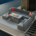 thumbnail image 1 of Sunmthink 8 Pcs Patio Conversation Sets with Fire Pit Table,Outdoor Funituire Sets Grey, 1 of 5
