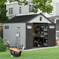 thumbnail image 1 of Sunmthink 9.7' x 7.9' Outdoor Storage Shed, Resin Storage Shed 605 cu ft, w/Lockable Double Door & Air Vent for Backyard, 1 of 8