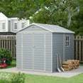 thumbnail image 1 of Sunmthink Lockable Resin Storage Shed, 83.46" x 77.17" x 95.67", Gray, 1 of 9