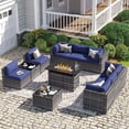 thumbnail image 1 of Sunmthink 11-Piece Outdoor Patio Furniture, Patio Furniture Sets with Fire Pit, Wicker Outdoor Conversation Set and Waterproof Cover, 1 of 9
