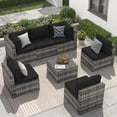 thumbnail image 1 of Sunmthink 7-Piece Wicker Patio Furniture Sets, Outdoor Conversation Set with 4 Inches Thick Cushions and Waterproof Cover, 1 of 10