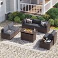 thumbnail image 1 of Sunmthink 8-Piece Outdoor Patio Furniture, Patio Furniture Sets with Fire Pit, Wicker Outdoor Conversation Set and Waterproof Cover, 1 of 9