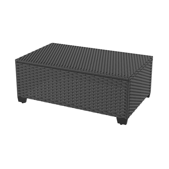 Sunmthink Wicker Coffee Table with Storage