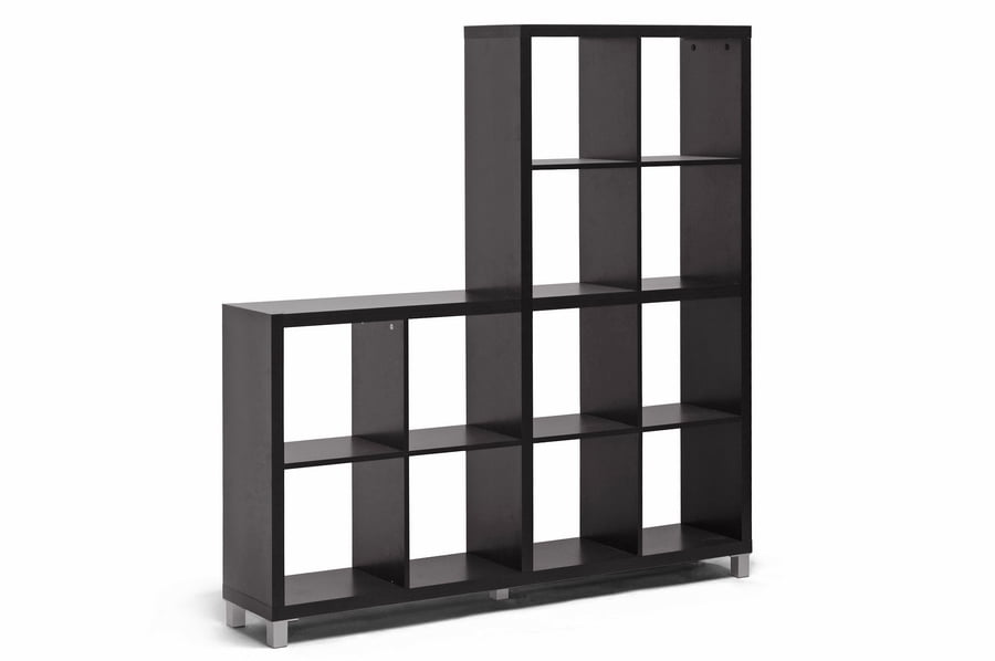 Sunna 12-Cube Dark Brown Modern Display Shelving Unit