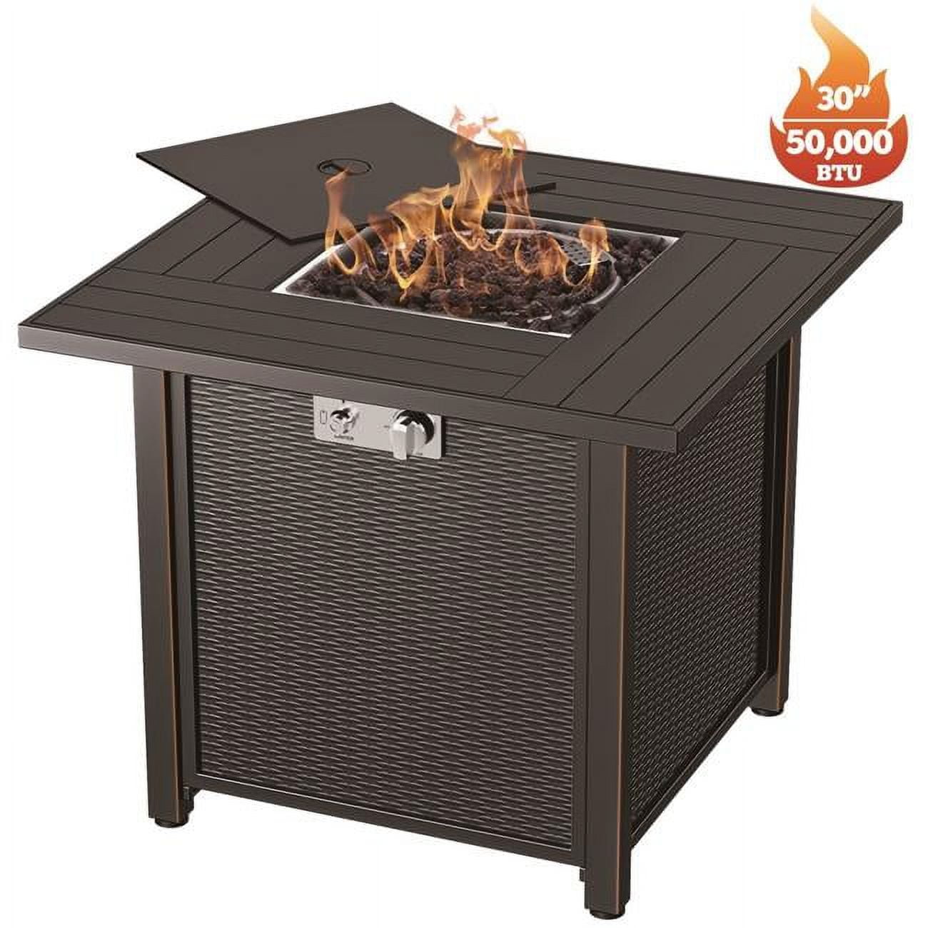 30" Anti Rust Coated Steel Propane Fire Pit Table