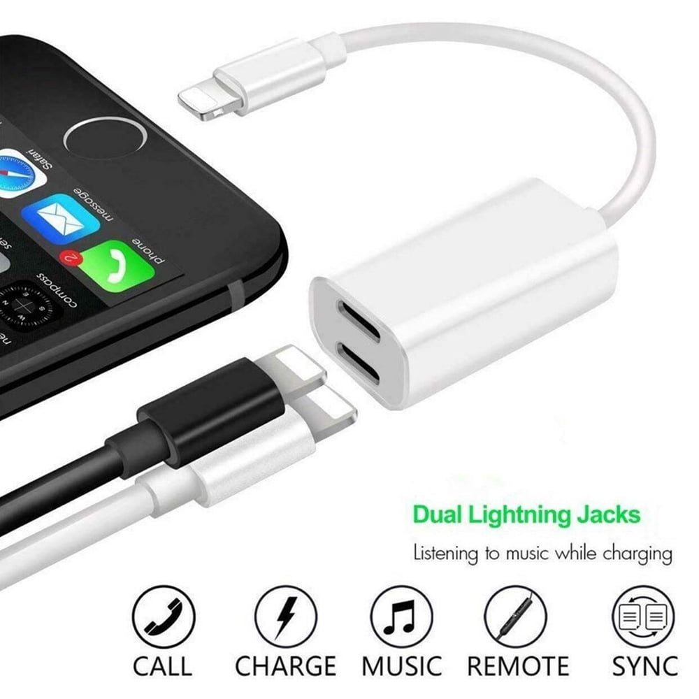 Apple iPhone Double Lightning Splitter, Dual Audio Charge
