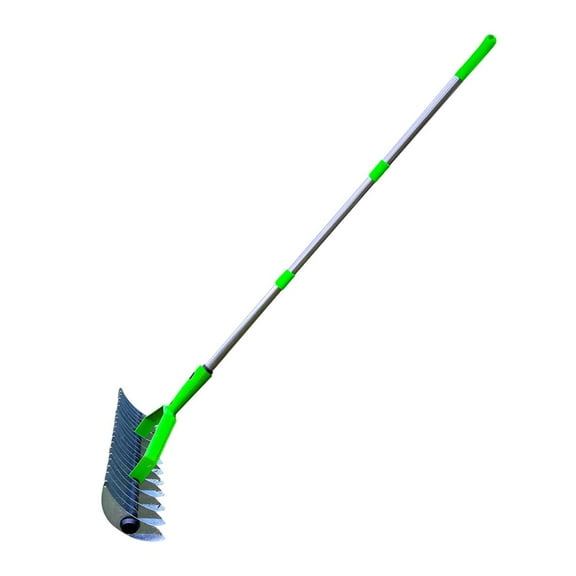 SunniMix 1.7 Meter Lawn Thatching Rake, Efficient Garden Soil Rake for Grass Grooming, with Durable Tines, Ideal for Cleaning Grass and Fallen Leaves