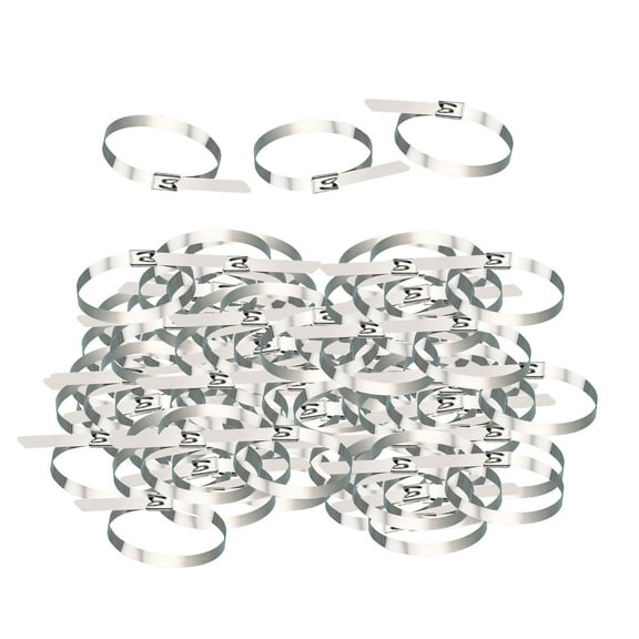 SunniMix 100 Pieces Metal Zip Ties Easy to Use Heavy Duty for Pipe Vehicles Machinery Length 400mm