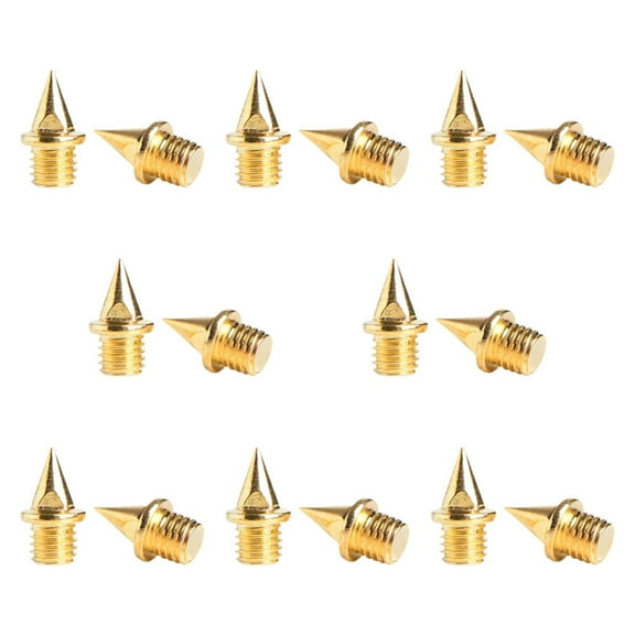 SunniMix 16 Pieces Replacement Spikes for Track Shoes 7 mm for Short Distance Running Gold Sharp Nails