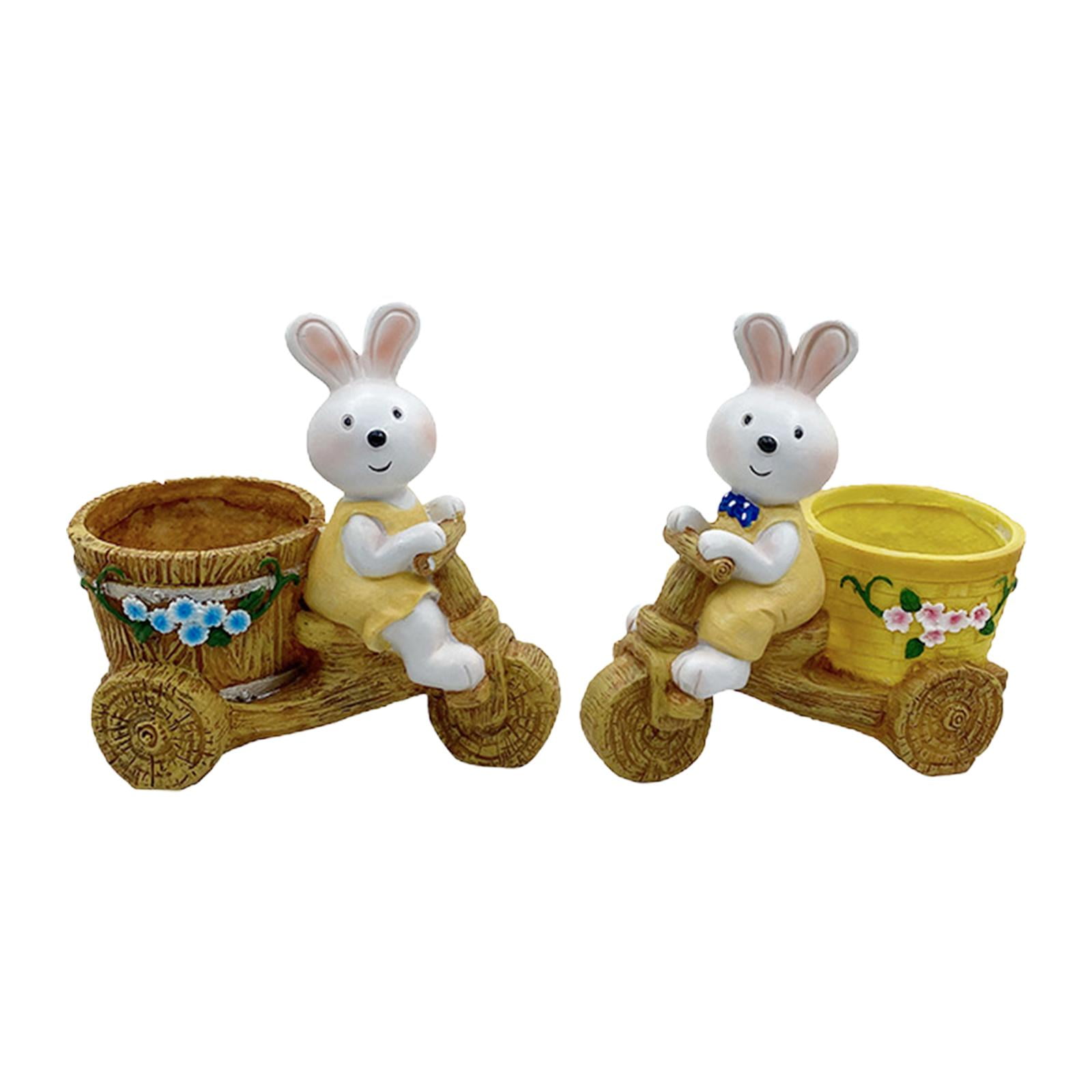 SunniMix 2 Pieces Flower Pot Ornaments Cute Flower Vase for Garden ...