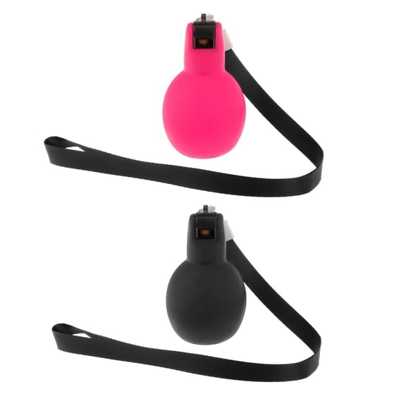 SunniMix 2Pcs Hand Squeeze Whistles Coaches Whistles for Survival Football Basketball Rose Red Black