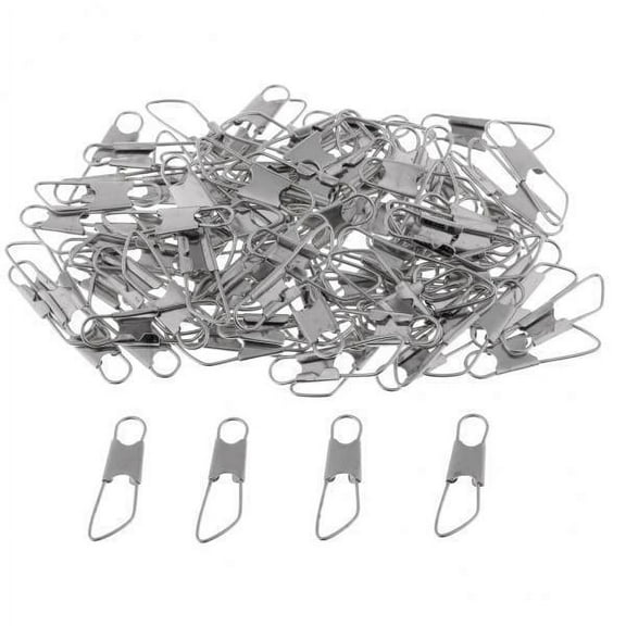 SunniMix 2X 100Pcs Fishing Interlock Snap Safety Snap Fishing Swivels Snap 1.4x0.5cm