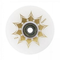 SunniMix 2xInline Roller Skate Wheel Indoor Outdoor for Scooters Luggage Wheel Practice White Aureate 2 Pcs