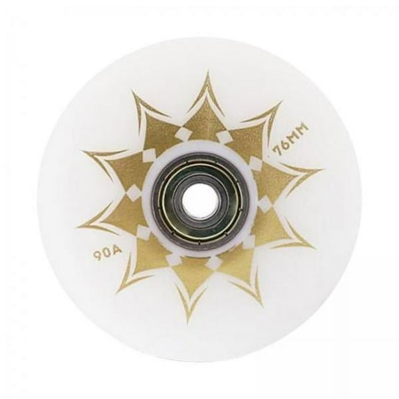 SunniMix 2xInline Roller Skate Wheel Indoor Outdoor for Scooters Luggage Wheel Practice White Aureate 2 Pcs