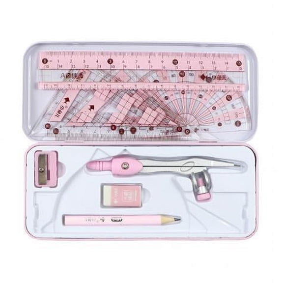 SunniMix 2xMath Geometry Kit 8Pcs Student Supplies for Drawings pink 2 Pcs