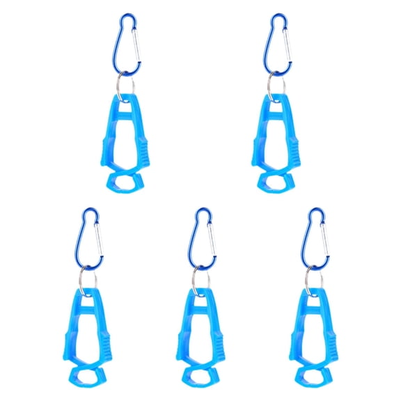 SunniMix 5 Pieces Outdoor Glove Clip Clamp Multipurpose Hook for Construction Outdoor Blue