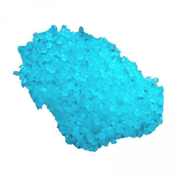 SunniMix 6x3-5mm Resin Glow in A Dark Pebbles Rocks Sand Accessory for Potted Plant Decor Light Blue 25g