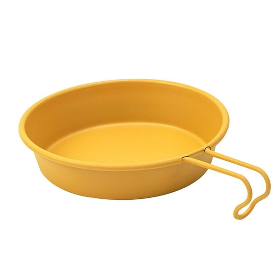 SunniMix Backpackers Cup Backpacking Bowl Easy to Carry Utility Compact Cookware Solid Plate Pan for Backpacking Travel Outdoor Picnic yellow