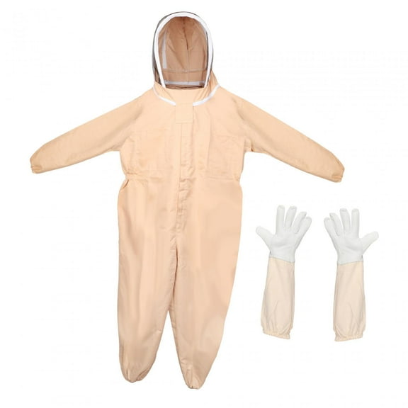 SunniMix Bee Keeper Outfit with Gloves Long Sleeve Fully Body Sturdy Beekeeper Suite XXXL