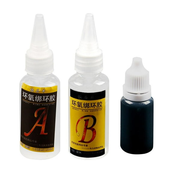 SunniMix Fishing Rod Building Epoxy Glue Easy to Use Fishing Rod Accessories for DIY Rods 30ml and Black Pulp