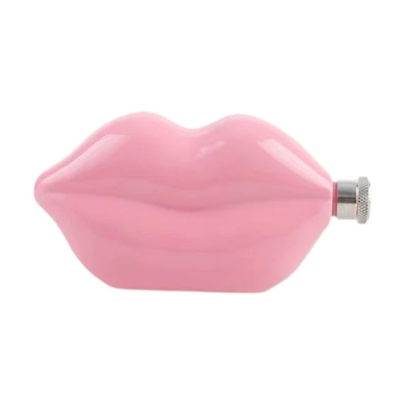 SunniMix Lip Shaped 5oz Stainless Steel for Outdoor BBQ Backpacking Pink