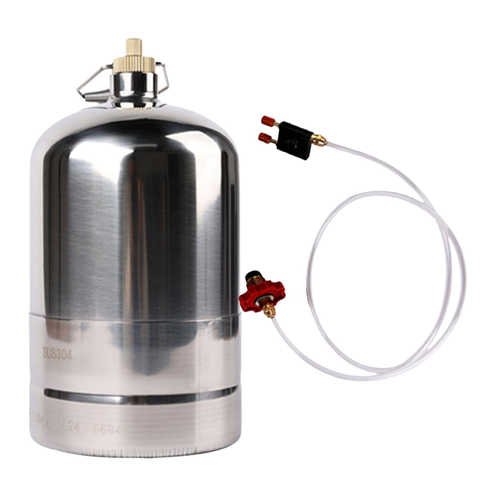 SunniMix Stainless Steel Gas Bottle Inflatable Gas Tank Fuel Canister Container Empty Refillable