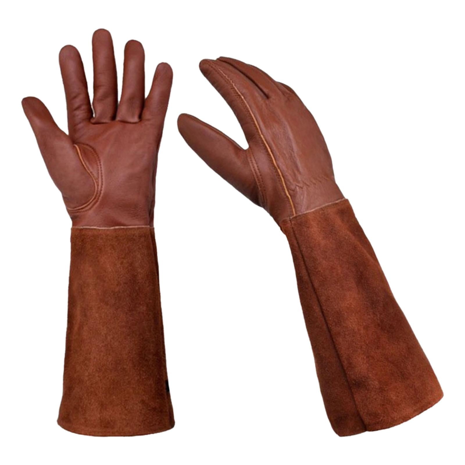 SunniMix Welding Gloves PU Leather Work Gloves Oven Gloves for Garden Workshop Garage S