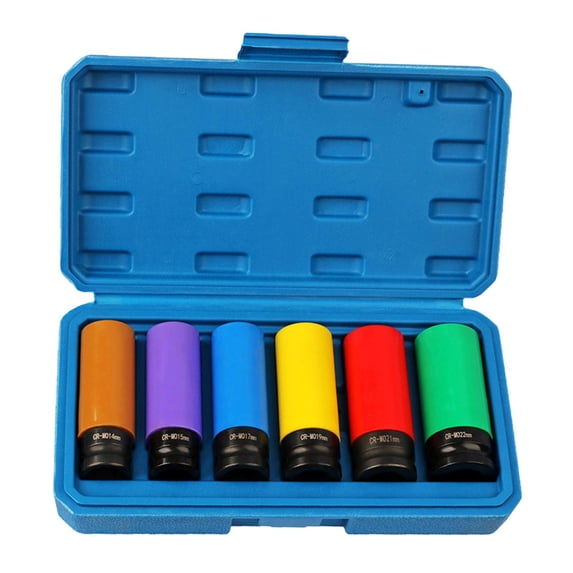 SunniMix Wheel Socket Set ,Protective Wheel Impact Socket Set Metric 17mm ,19mm ,21mm 1/2 6 piece