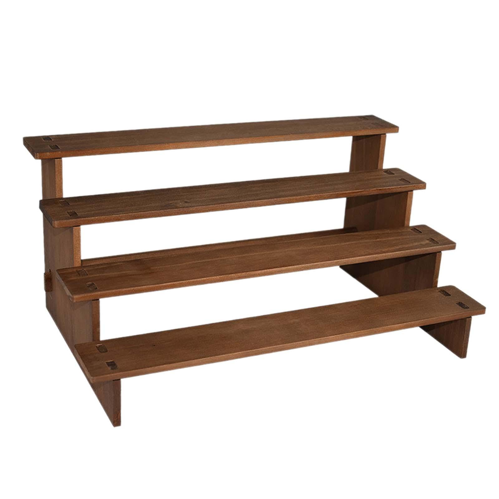 Single Riser Display Shelf SunniMix Wooden Display Riser Shelf 4 Tiers Dessert Organizer for ...