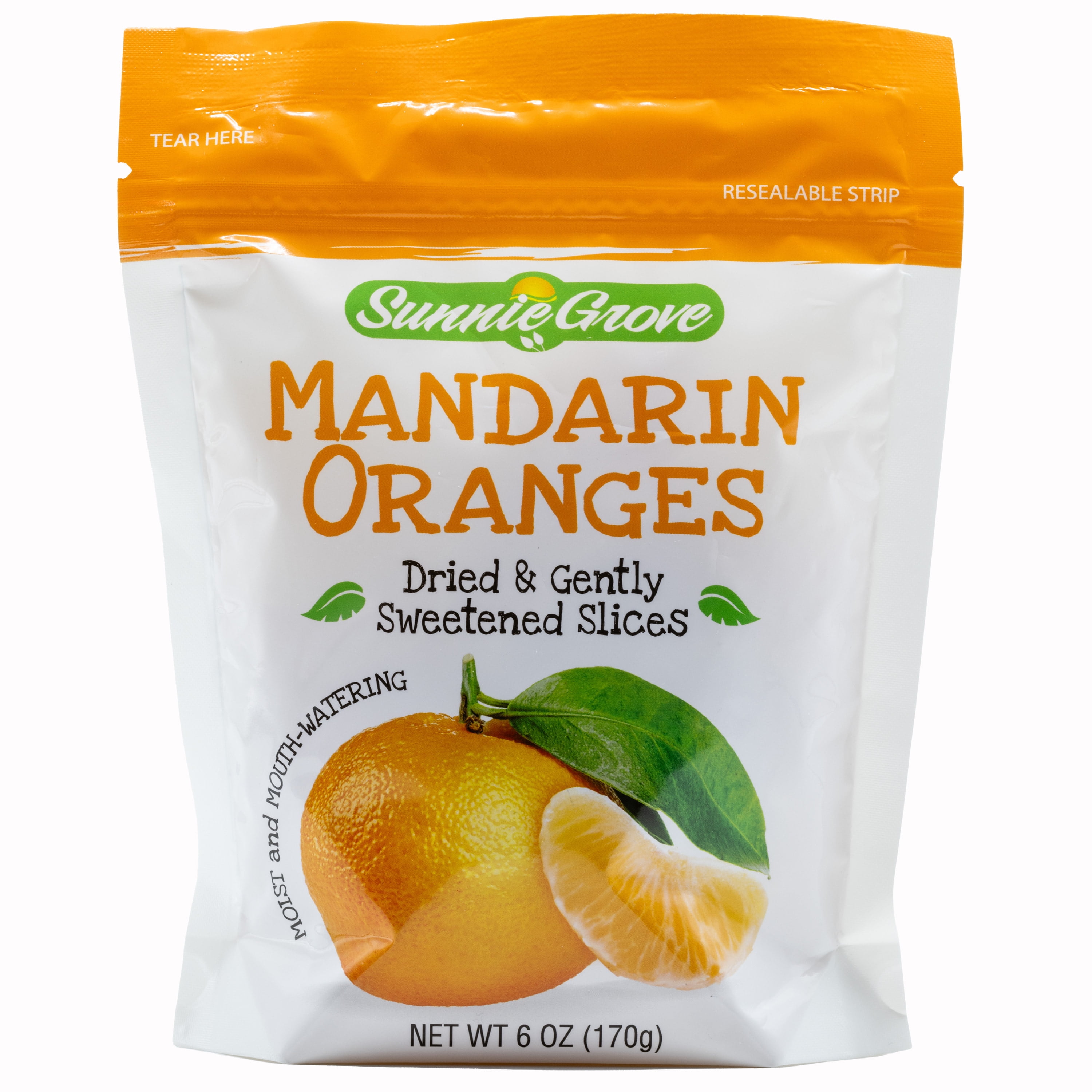 Sunnie Grove Mandarin Orange Dried & Gently Sweetened Slices Bag, 6oz