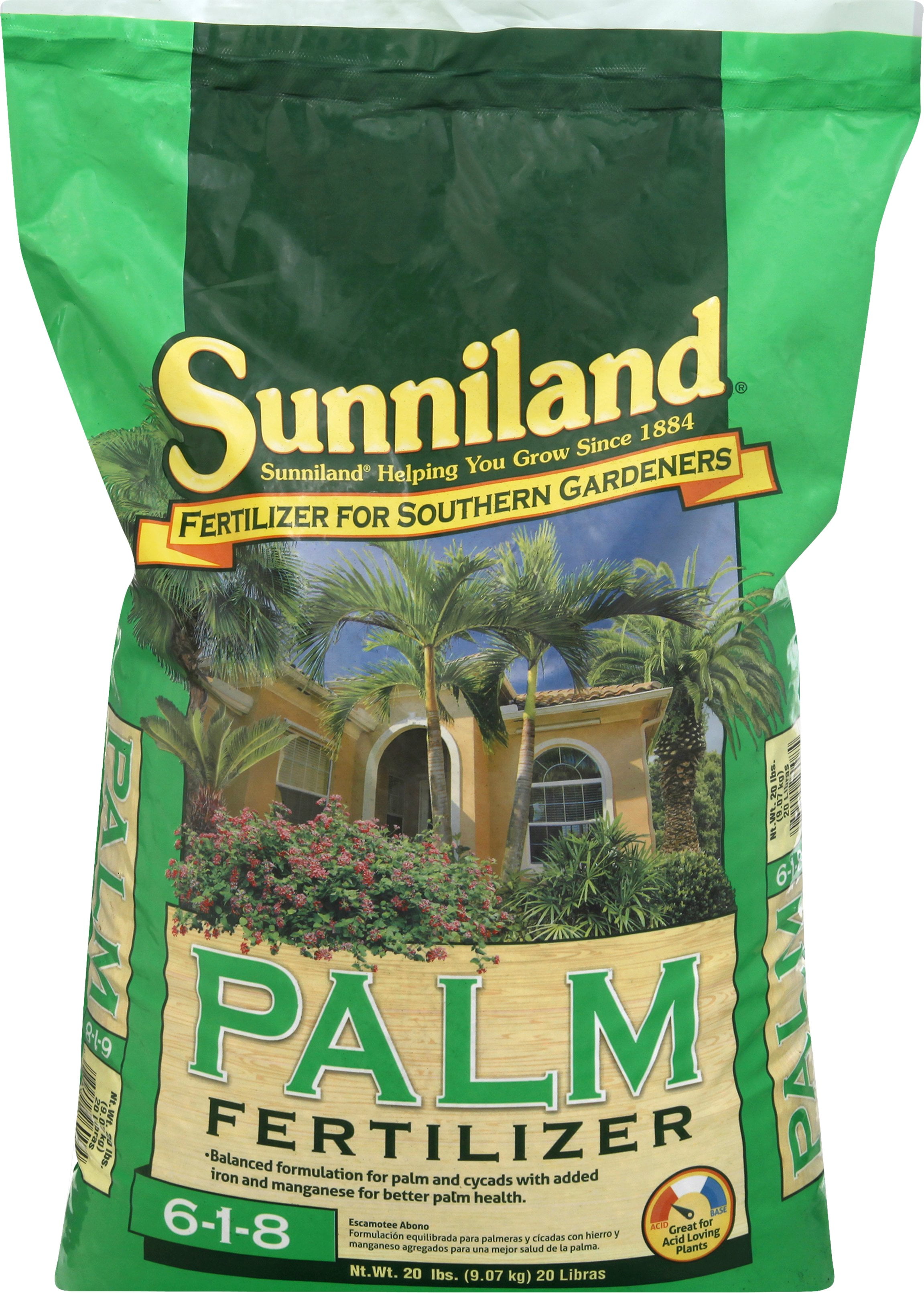 Sunniland Palm Fertilizer, 6-1-8, 20 lb. Bag
