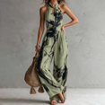 thumbnail image 1 of Sunnin Halter Neck Floral Jumpsuit with Pockets Wide Leg Sleeveless Casual Summer Wear, 1 of 6