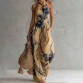 thumbnail image 1 of Sunnin Halter Neck Floral Jumpsuit with Pockets Wide Leg Sleeveless Casual Summer Wear, 1 of 6