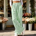 thumbnail image 1 of Sunnin Striped Drawstring Waist Pants with Pockets Straight Leg Relaxed Fit Casual Wear, 1 of 7