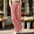 thumbnail image 1 of Sunnin Striped Drawstring Waist Pants with Pockets Straight Leg Relaxed Fit Casual Wear, 1 of 7