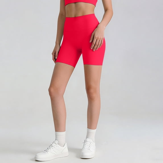 Sunnin Women Biker Shorts High Waist Tummy Control Solid Color Yoga Workout Shorts