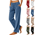 thumbnail image 1 of Sunnin Women Corduroy Straight Leg Pants Drawstring Elastic Waist Casual Loose Lounge Pants with Pockets Pants for Women, 1 of 7