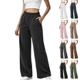 thumbnail image 1 of Sunnin Women High Waist Corduroy Wide Leg Pants Casual Stretchy Cotton Lounge Pants with Pockets, 1 of 9