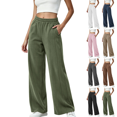 thumbnail image 1 of Sunnin Women High Waist Corduroy Wide Leg Pants Casual Stretchy Cotton Lounge Pants with Pockets, 1 of 9