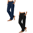 thumbnail image 1 of Sunnin Women Summer 2PC Linen Solid Color Loose Straight Leg Pants With Pockets Side Slit Buttons Cropped Pants, 1 of 6