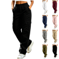 thumbnail image 1 of Sunnin Womens Cargo Pants Outdoor Hiking Elastic Waist Button Zip Fly Multi Pockets Casual Work Trousers, 1 of 9